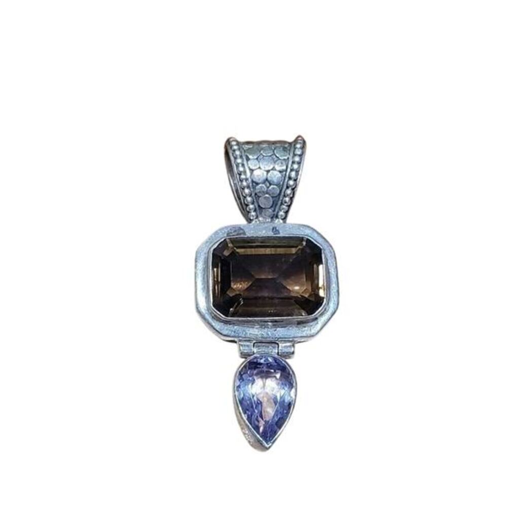silver multi jeweled pendant